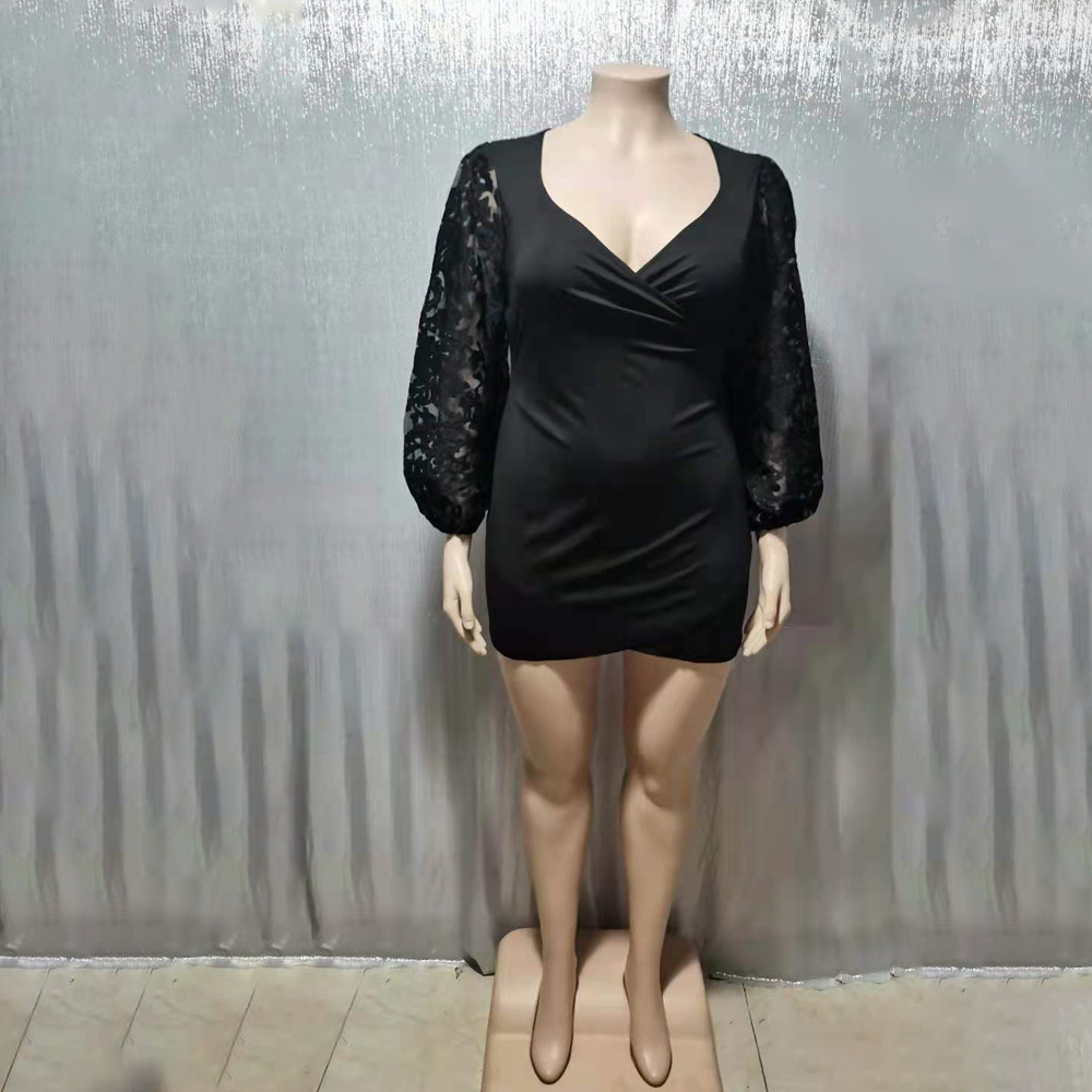 plus size dress lace bubble dress manufacturer