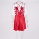 red ruffles dress satin mini dress manufacturer