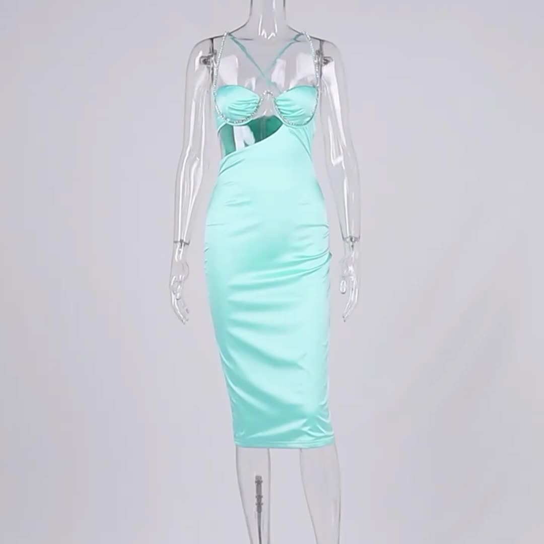 midi satin dress manufacturer