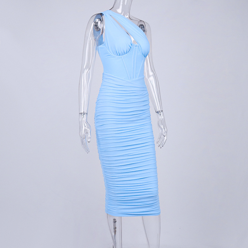one shoulder dress maxi bodycon dress manufacturer