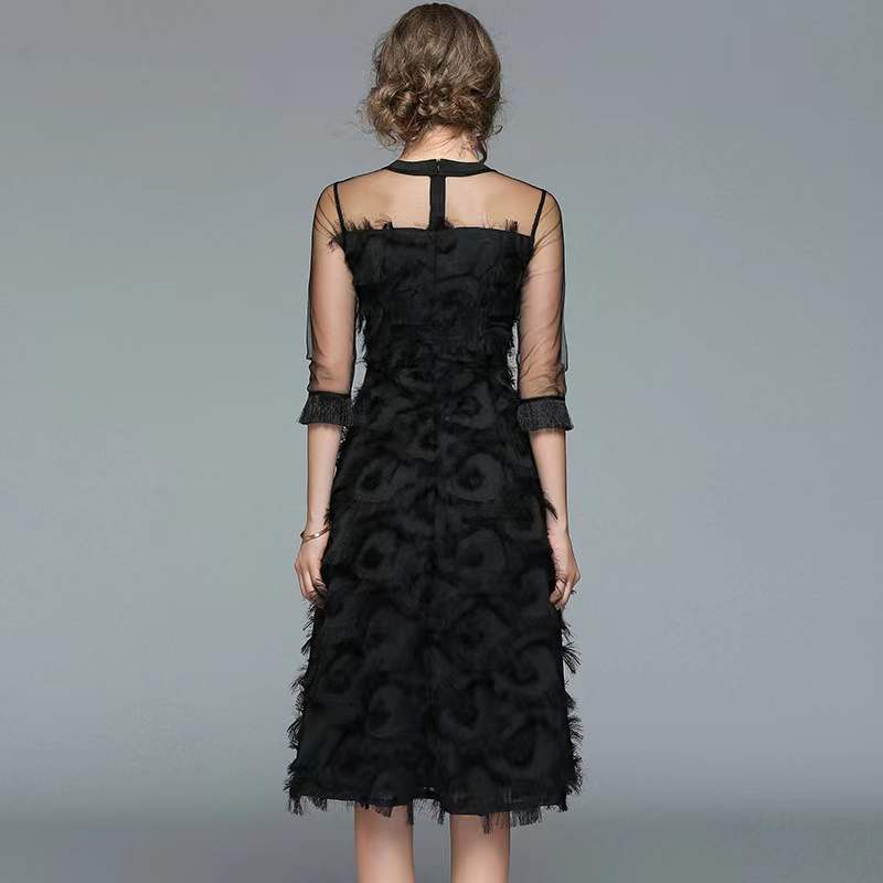 tassel feather dress puffy dress manufacturer