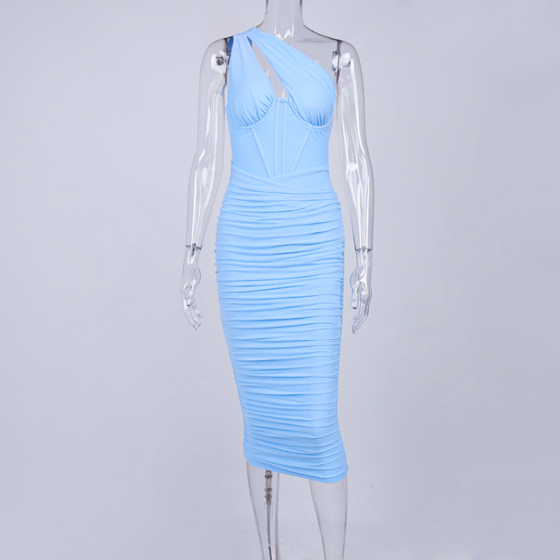 one shoulder dress maxi bodycon dress manufacturer