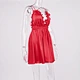 red ruffles dress satin mini dress manufacturer