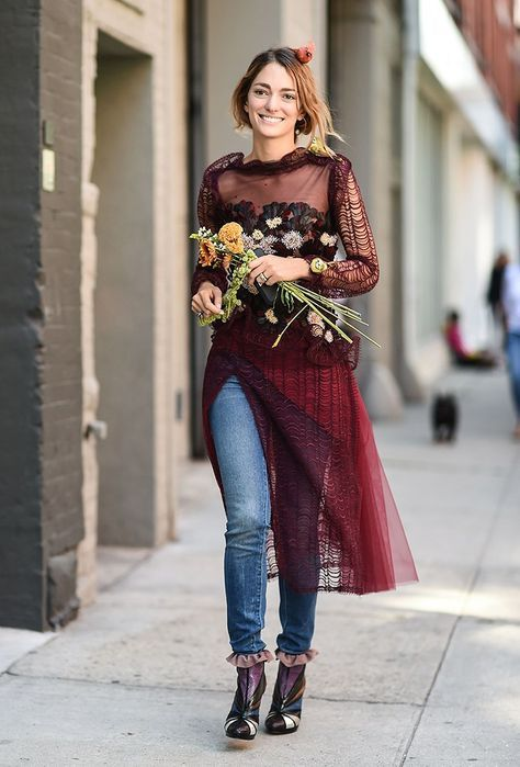 Pants over Skirts Are Back