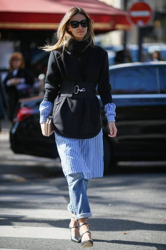 Pants over Skirts Are Back