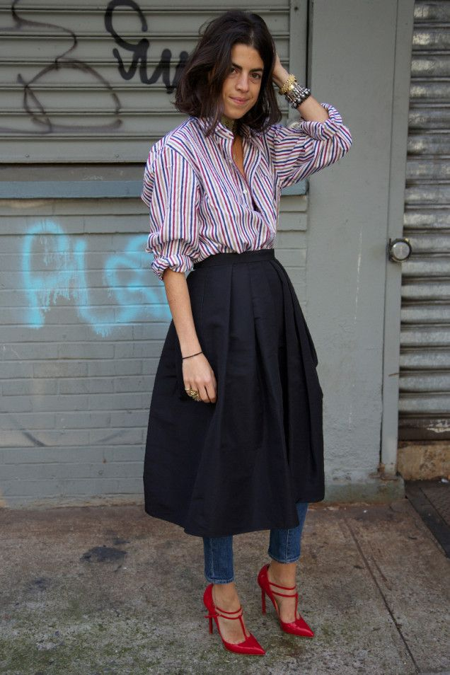 Pants over Skirts Are Back