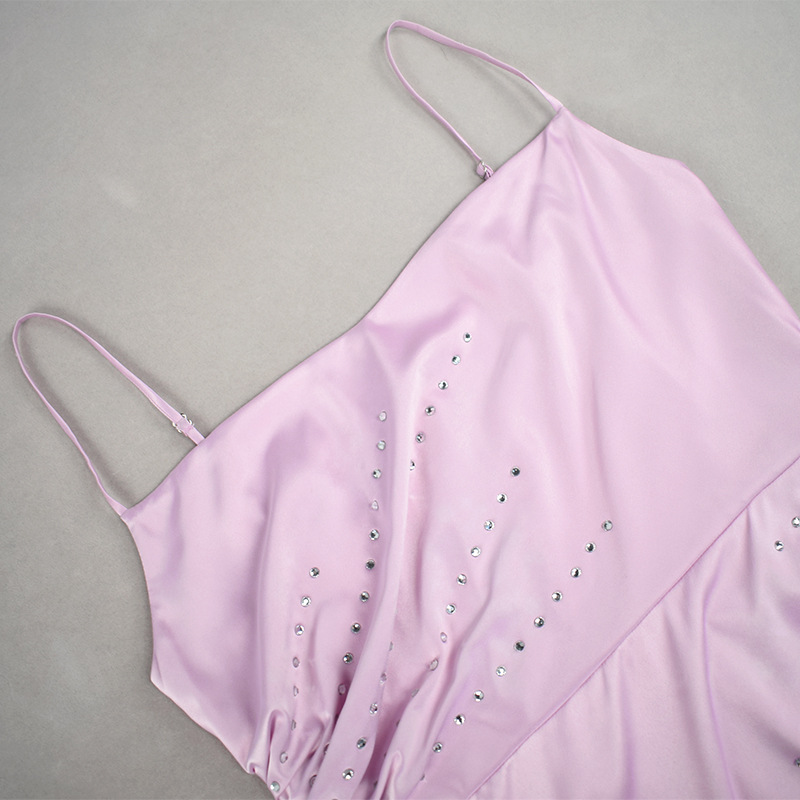pink satin slip dress manufacturer