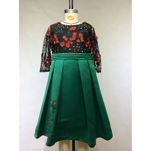 Wholesale Elegant High Quality Spring Autumn Baby Mesh Flower Embroidery Girl Dress