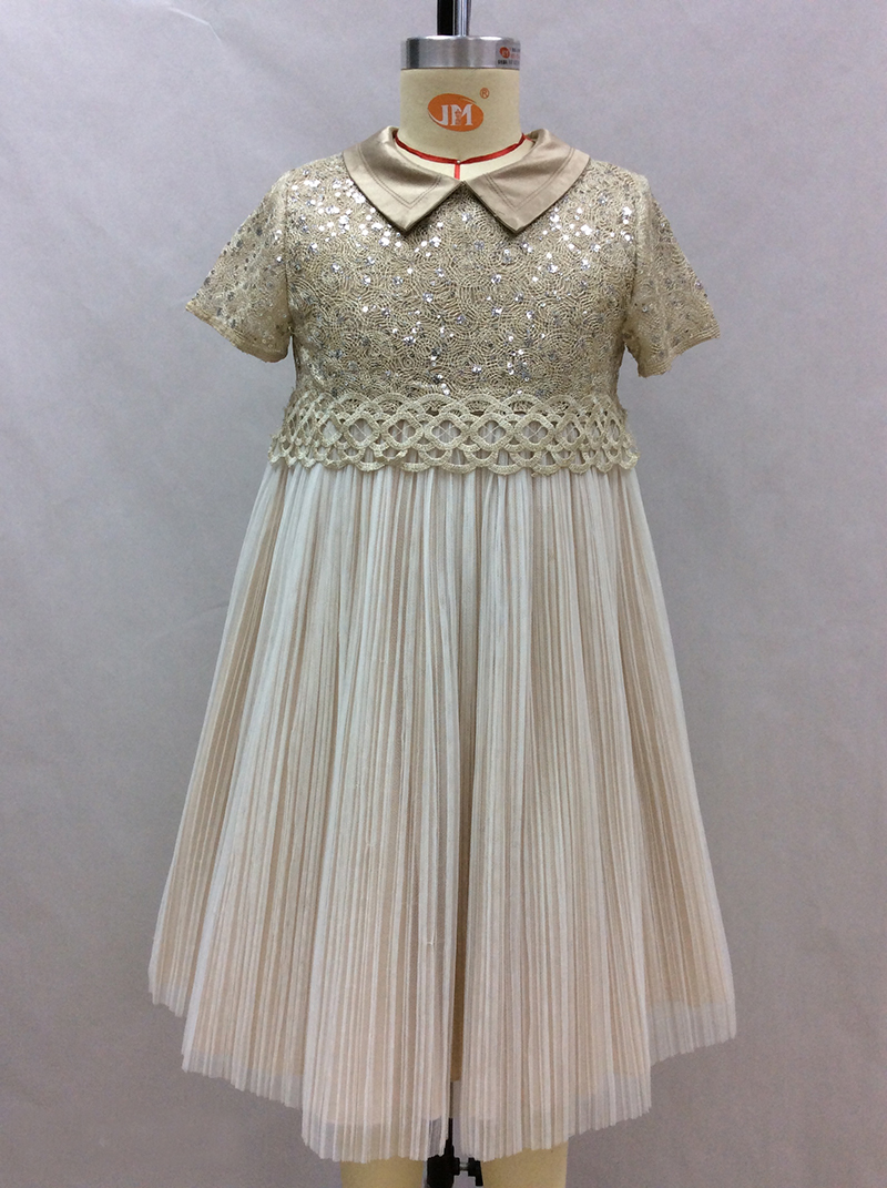 sequin girl pleated dress manufacturer