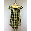 flower embroidery plaid girl dress manufacturer