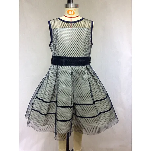 Baby Waistband Organza Midi Elegant Girl Mesh Princess Dress