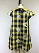 flower embroidery plaid girl dress manufacturer