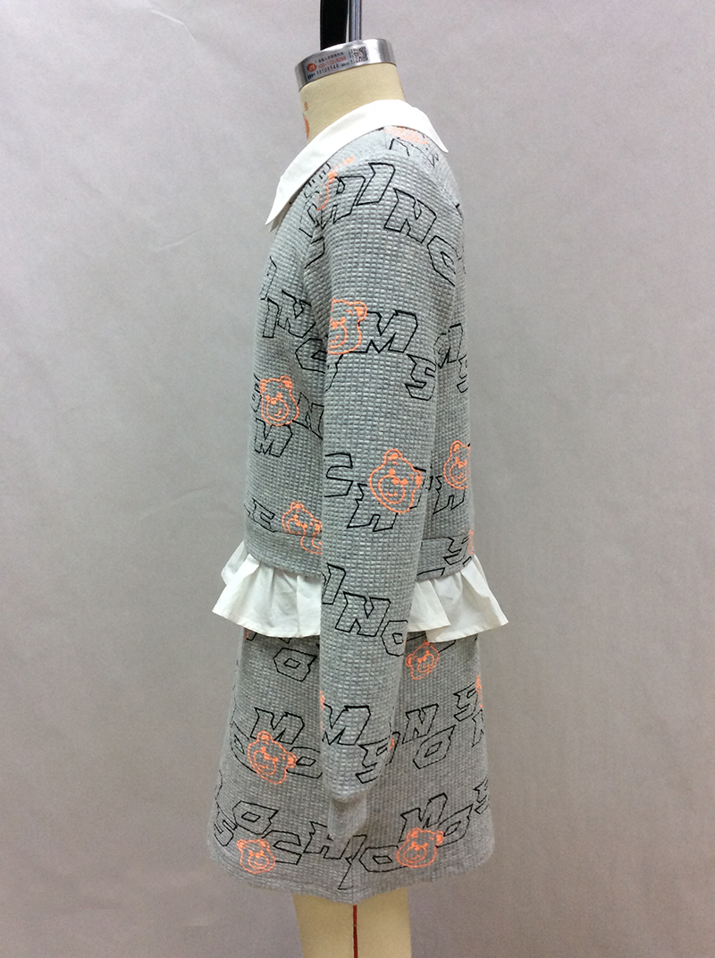 shirt collar letter print girl dress manufacturer