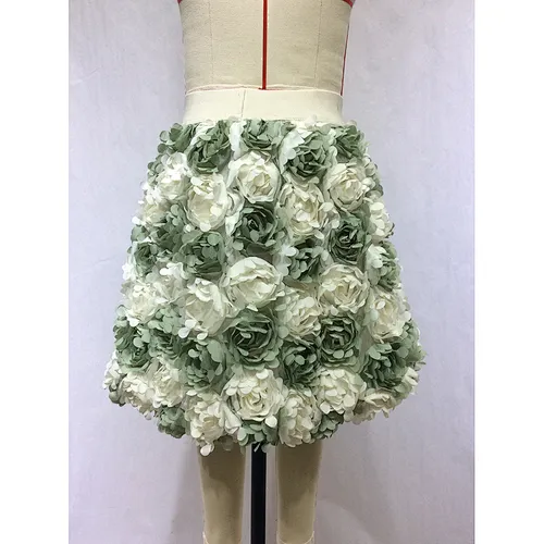 Custom Baby Girl Floral Dress Wholesale High Quality Handmade Flower Midi Skirt