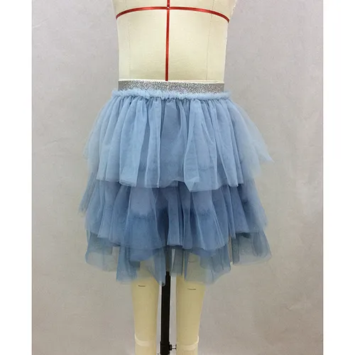 Baby Elegant Bubble Skirt Layered Dress Wholesale Girl Mesh Light Blue Tiered Skirt