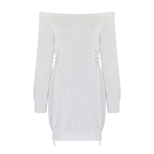 Custom Color Lace-up Women Wholesale Draw Back Off Shoulder Mini Dress