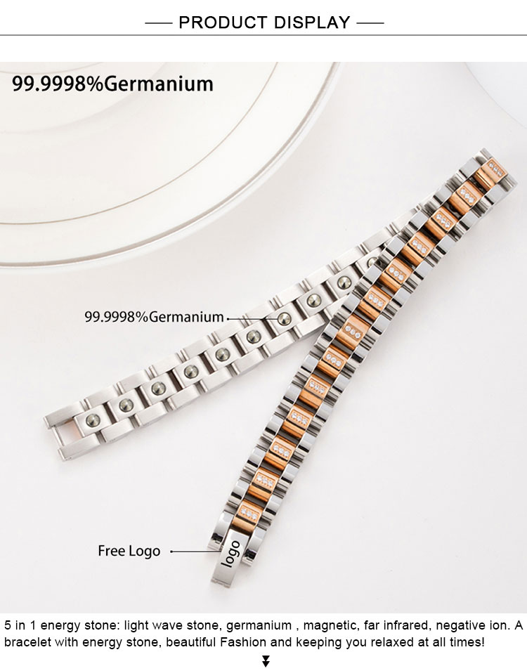stainless steel bracelet with germanium