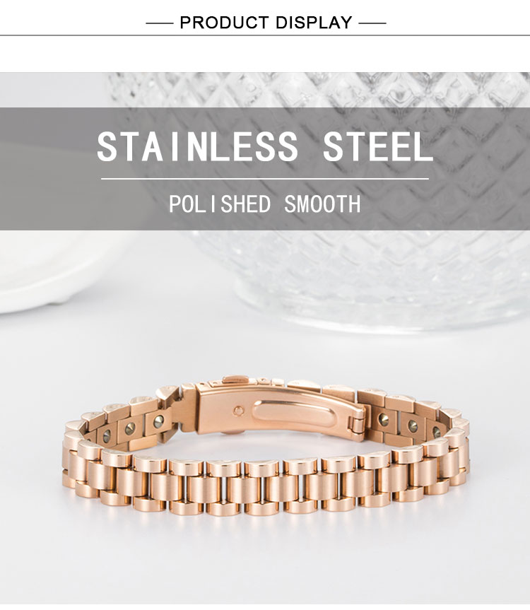Gold Plated Stainless Steel Germanium Bracelet