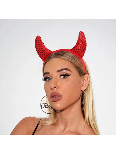 flashing red devil horns