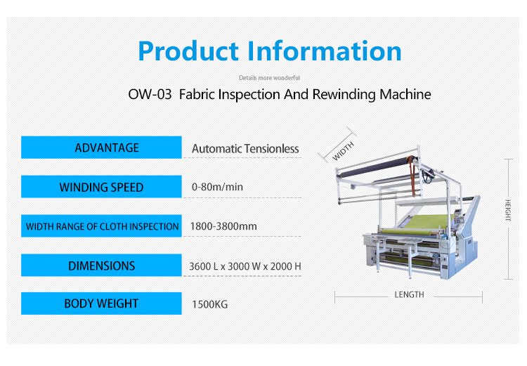 fabric tensionless inspection machine