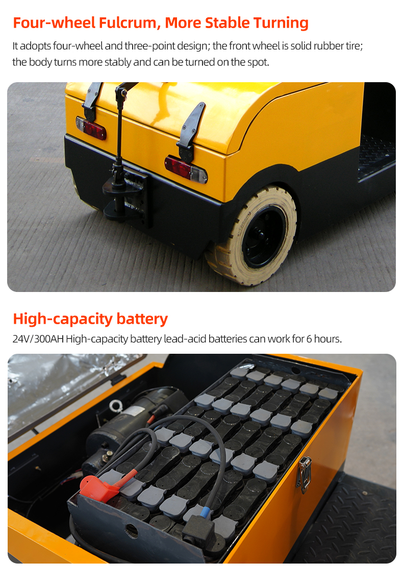 QD-30SH 3-fulcrums Stand-on Electric Tow Tractor