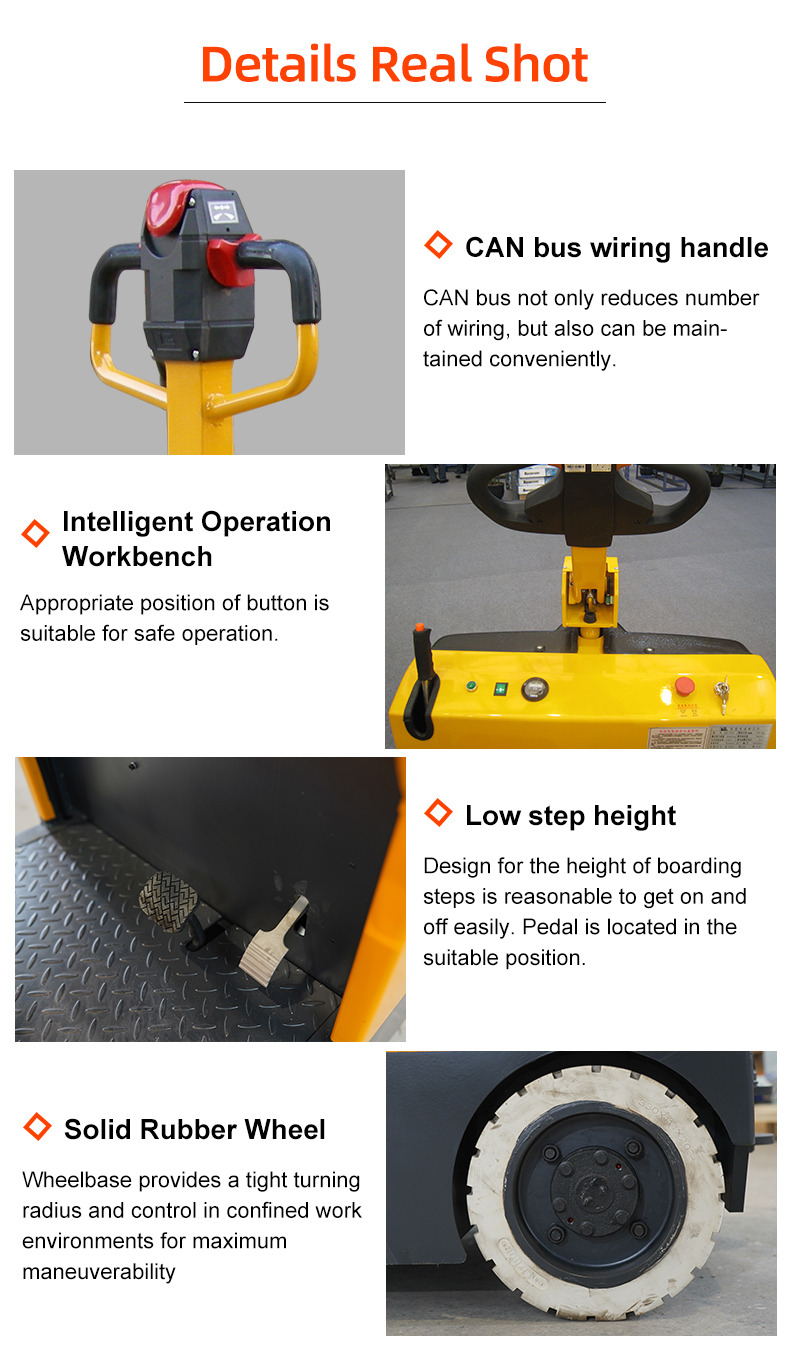 QD-30SH 3-fulcrums Stand-on Electric Tow Tractor