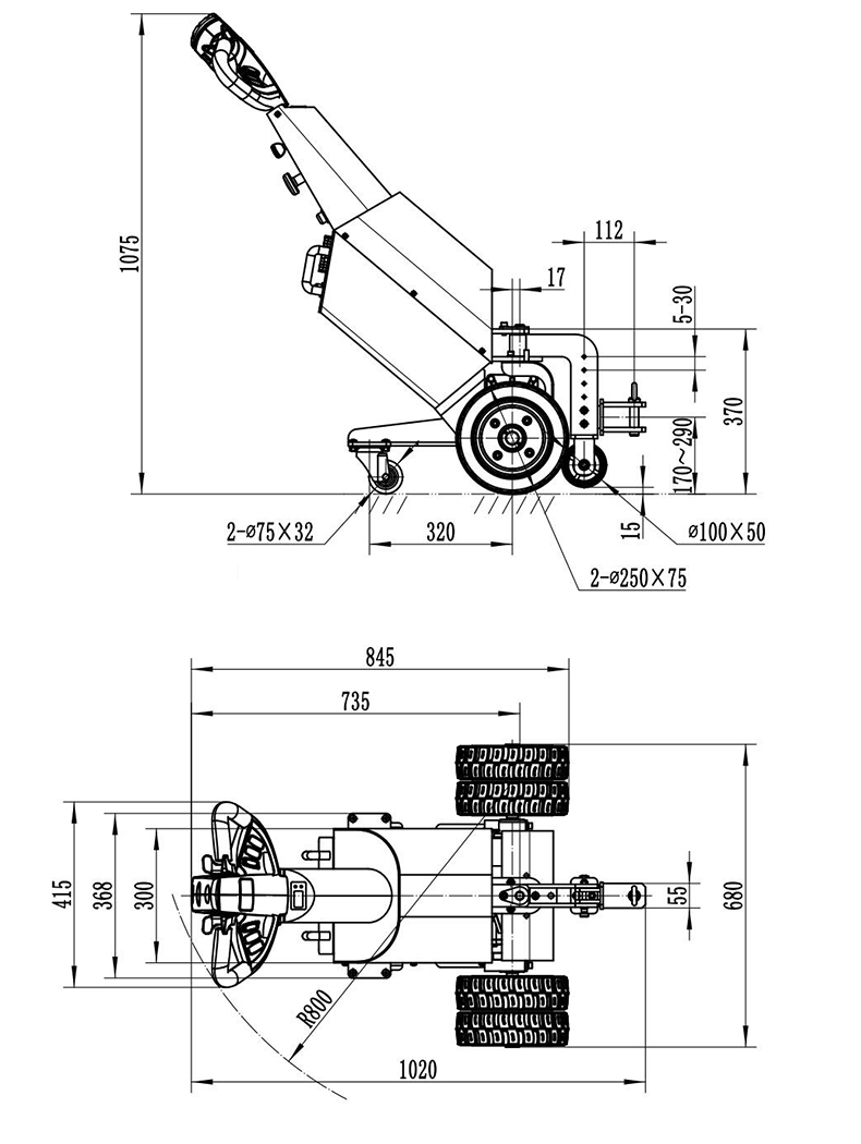 ML100 ML150 Pedestrian Tow Tugger