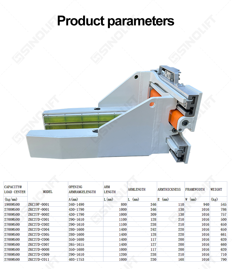 Efficient block stacker attachment with lateral movement function.