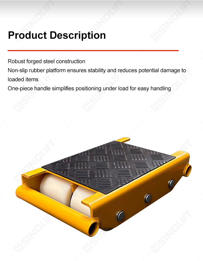 Steerable skate system for plant relocation, showing the robust wheel and bearing construction.