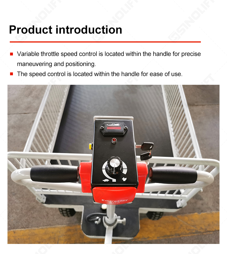 A motorized utility cart perfect for multiple sectors. The HG-230's key feature is its handle-embedded throttle, allowing for smooth acceleration and precise positioning.