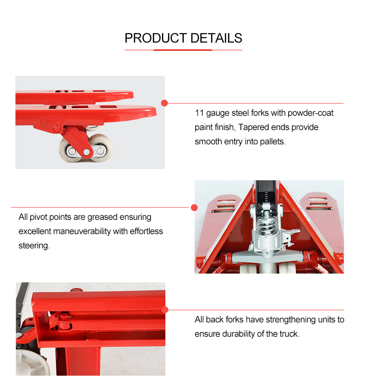 NF heavy-load pallet jack featuring buffer-controlled descent and oil-resistant construction
