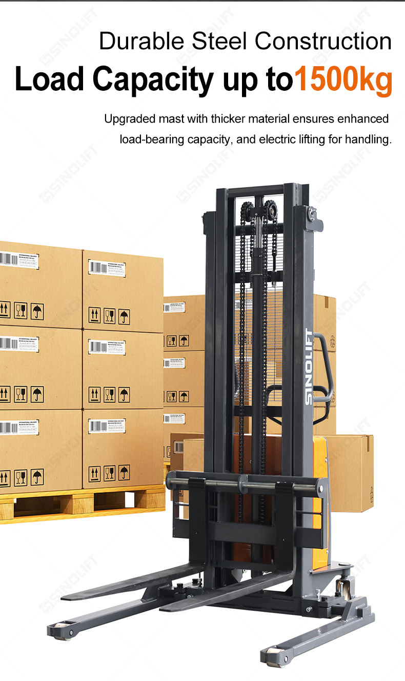 electric stacker truck with straddle legs