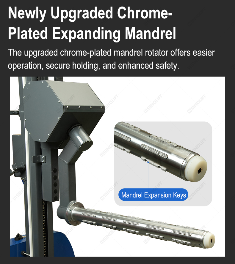 SINOLIFT Roll Lifter, Roll Lifter with Expanding Mandrel, Expanding Mandrel Roll Lifter, Roll Handling Equipment, Reel Lifting Equipment, Roll Handling Trolley, Reel Handling Trolley, Film Roll Lifter, Paper Roll Lifter
