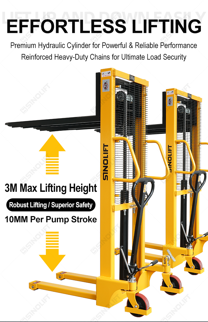 Hydraulic Stacker with Narrow Legs