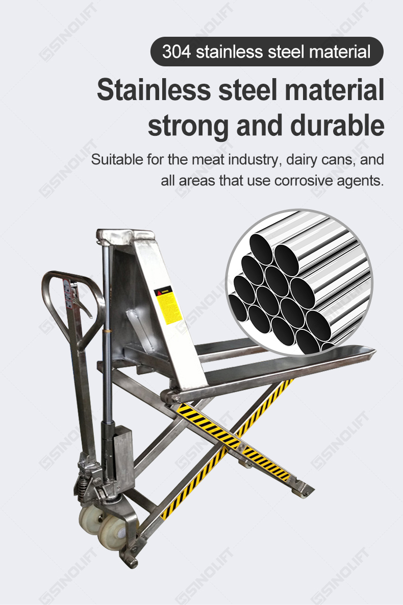 Durable hydraulic lift cart with 60mm reinforced forks for heavy loads