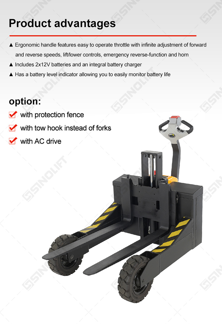 Industrial-grade electric pallet jack for gravel, mud, and uneven surfaces – 3-4 km/h speed