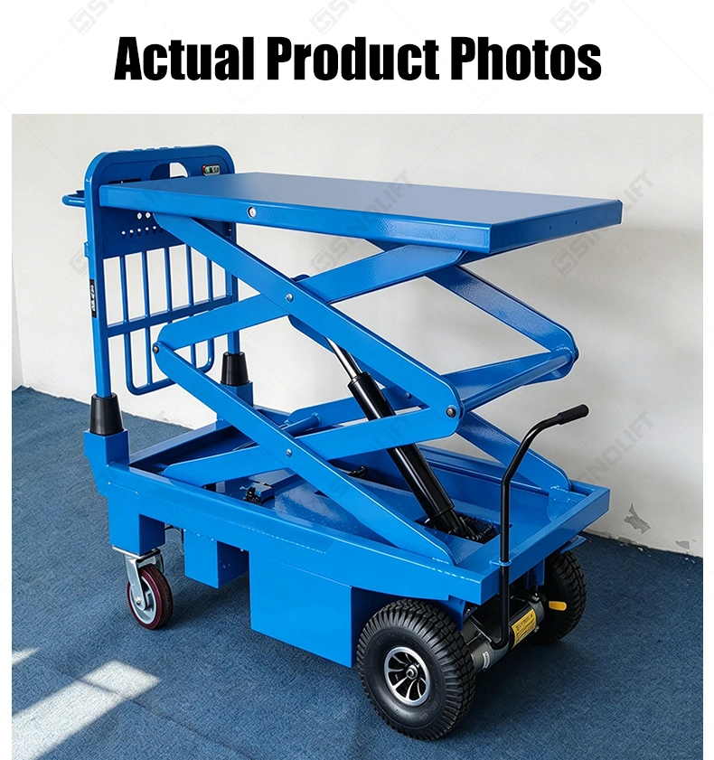 The SINOLIFT ESF Series Electric Scissor Lift Table Truck combines electric hydraulic lifting with a mobile platform for everyday material handling