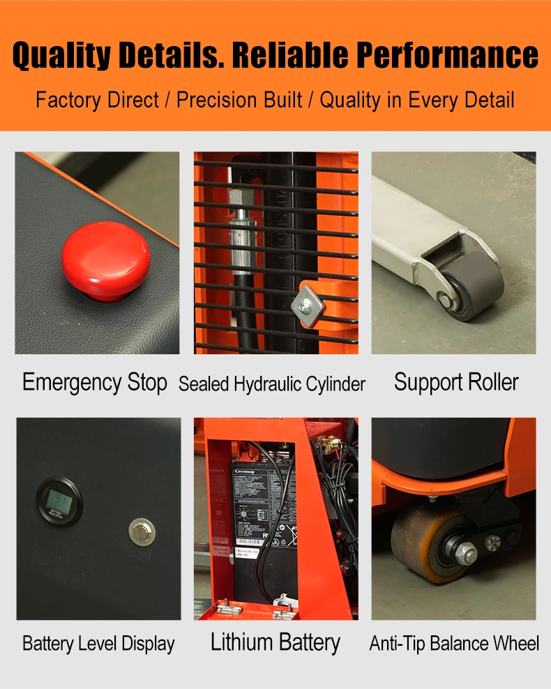 SINOLIFT CDDYG-Z fully electric self-loading pallet stacker for compatible trucks, with up to 1,000 kg capacity and a 24 V / 40 Ah lithium battery.