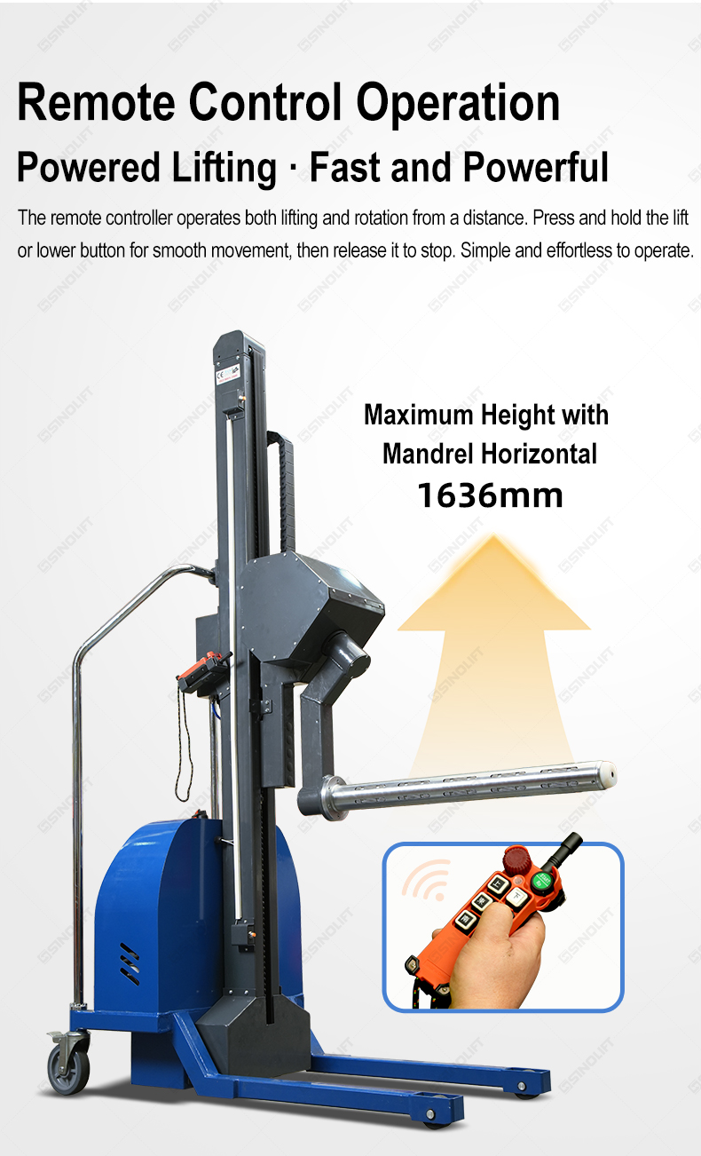 SINOLIFT Roll Lifter, Roll Lifter with Expanding Mandrel, Expanding Mandrel Roll Lifter, Roll Handling Equipment, Reel Lifting Equipment, Roll Handling Trolley, Reel Handling Trolley, Film Roll Lifter, Paper Roll Lifter