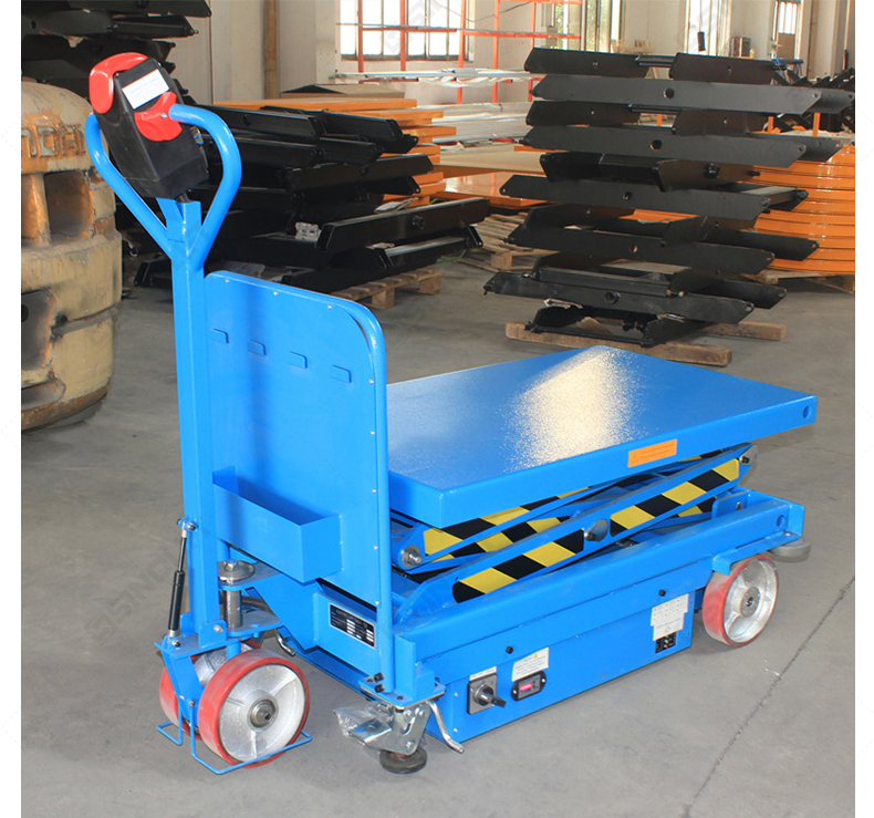 SINOLIFT manufactures ESZ electric scissor lift tables with powered travel and hydraulic lifting. Explore 500 kg and 800 kg models for warehouses and workshops.