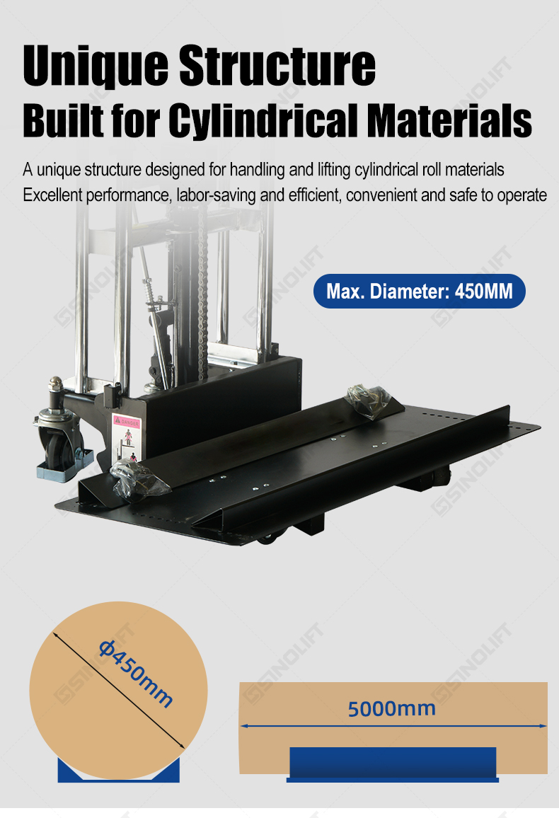 Light-Duty Hydraulic Roll Lifter, Manual Hydraulic Roll Lifter, Paper Roll Lifter, Roll Handling Equipment