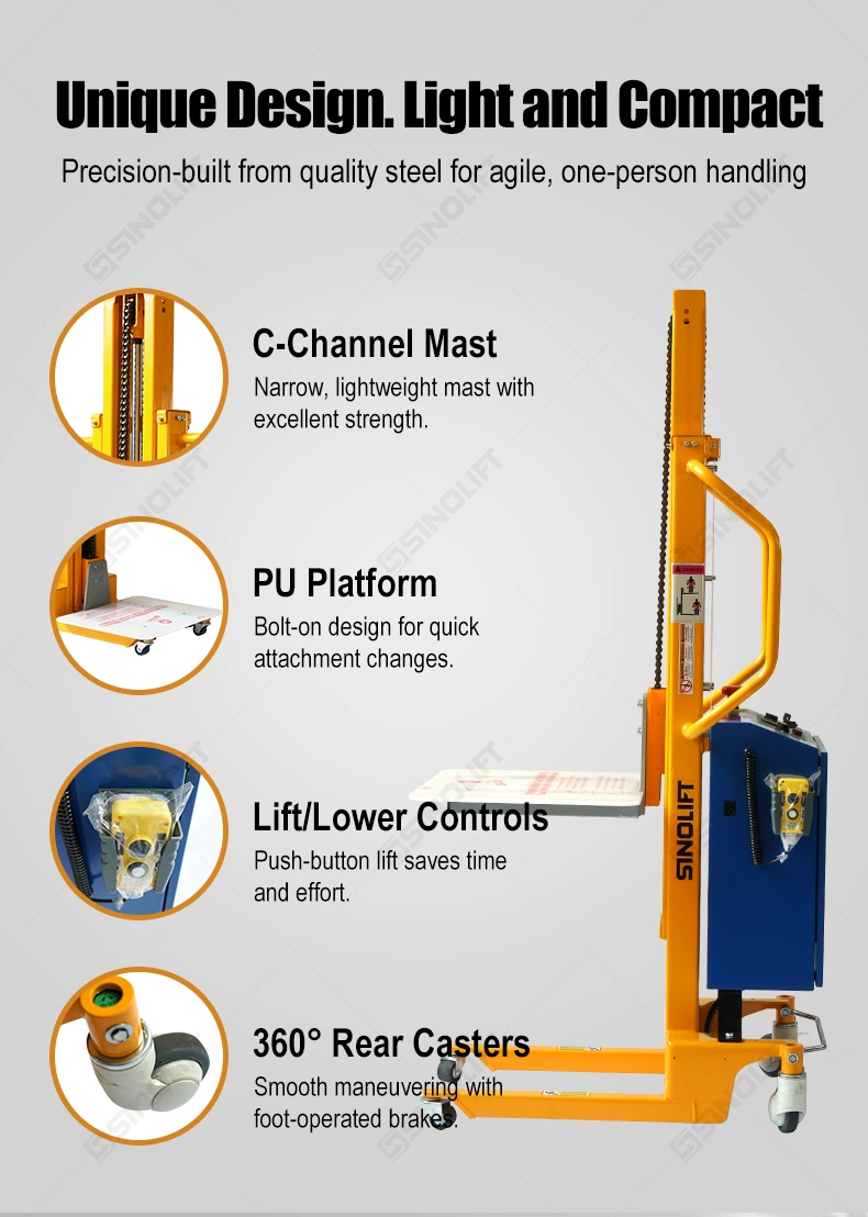 Discover the SINOLIFT E200T light-duty electric work positioner with interchangeable attachments for flexible material lifting and positioning.
