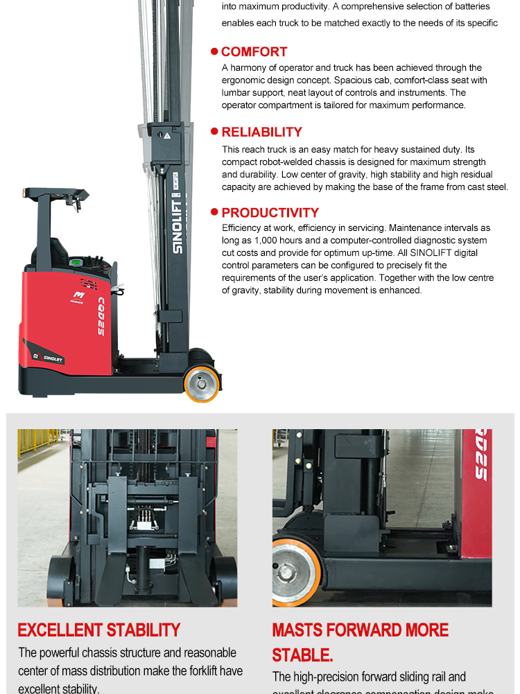 Electric reach truck