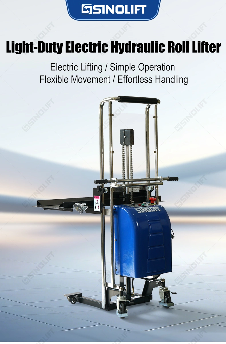 Electric Hydraulic Roll Lifter Electric Paper Roll Lifter, Battery Powered Roll Lifter, Electric Roll Handling Equipment