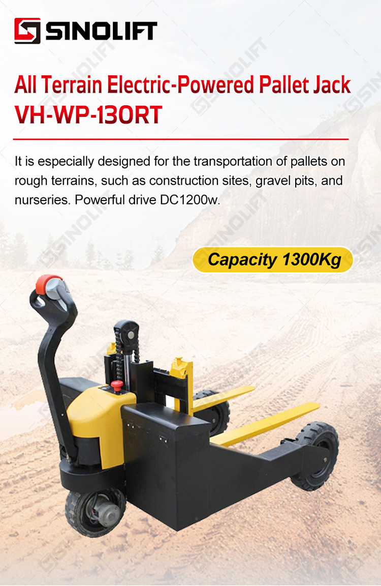 SINOLIFT WP-130RT Rough Terrain Electric Pallet Truck for construction sites and nurseries with 1300kg capacity