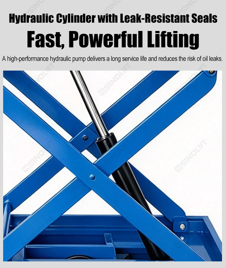 The SINOLIFT ESF Series Electric Scissor Lift Table Truck combines electric hydraulic lifting with a mobile platform for everyday material handling