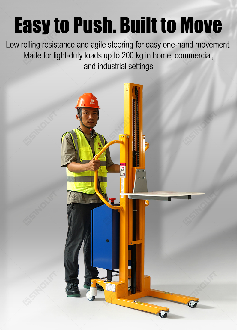 Discover the SINOLIFT E200T light-duty electric work positioner with interchangeable attachments for flexible material lifting and positioning.
