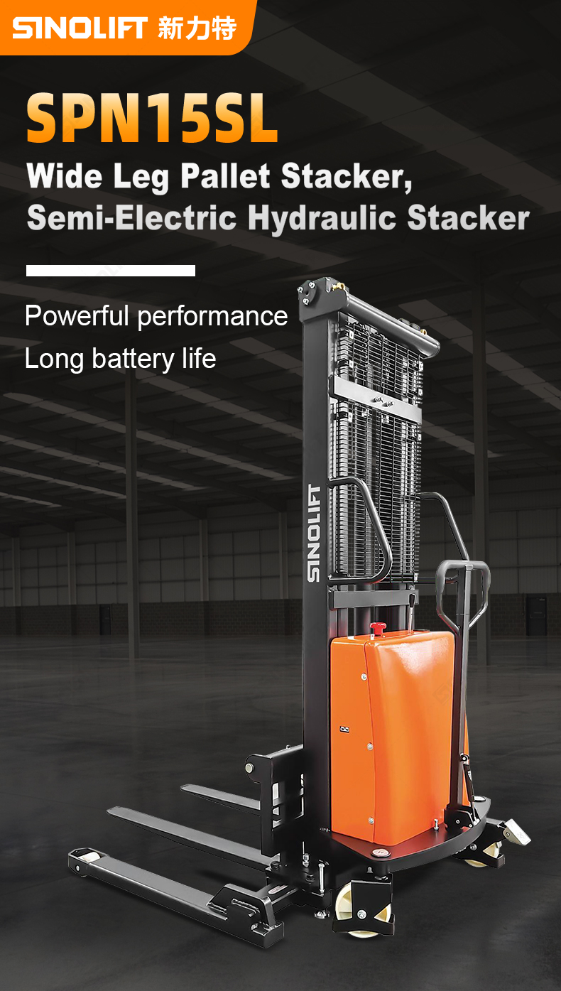 electric stacker truck with straddle legs