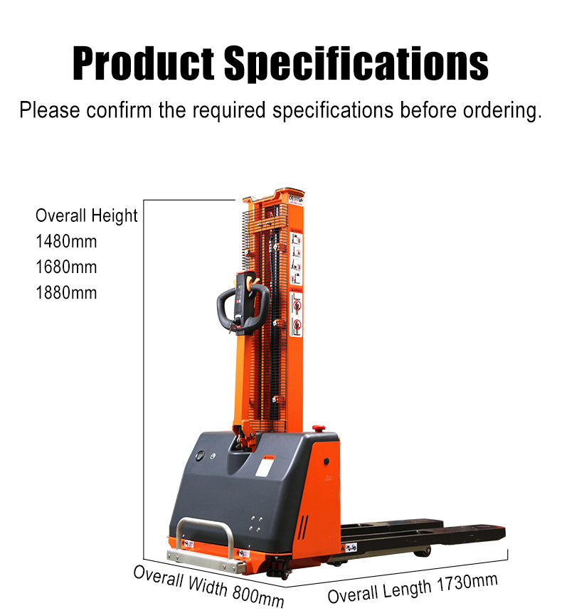 SINOLIFT CDDYG-Z fully electric self-loading pallet stacker for compatible trucks, with up to 1,000 kg capacity and a 24 V / 40 Ah lithium battery.