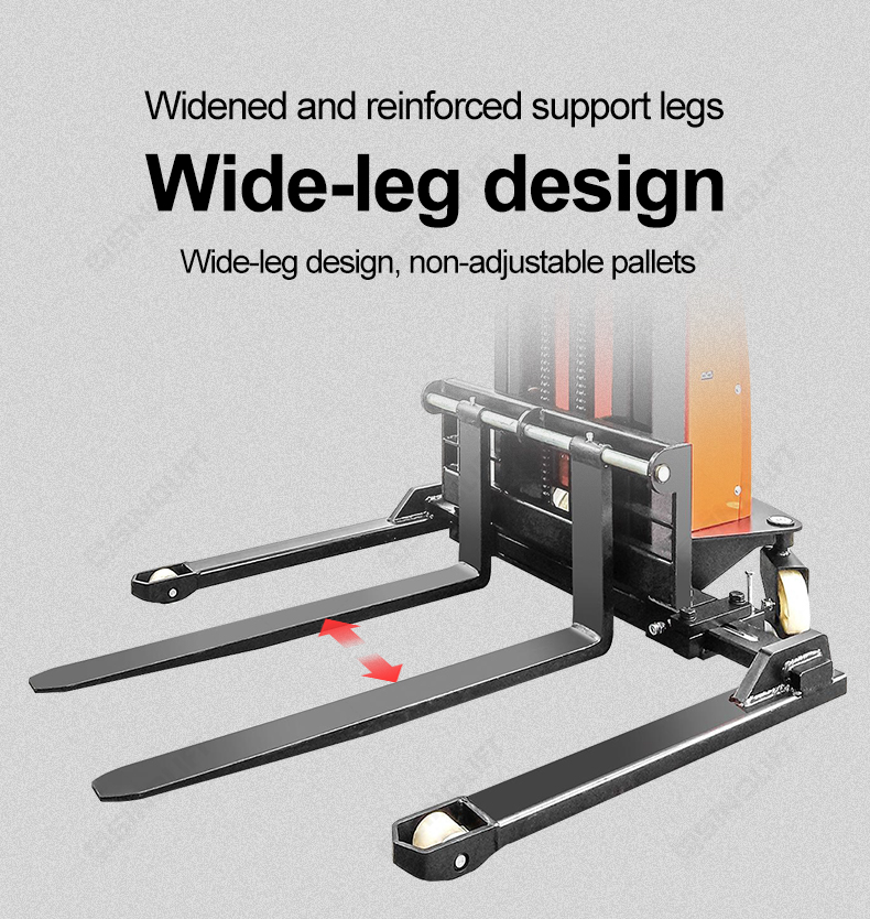 electric stacker truck with straddle legs